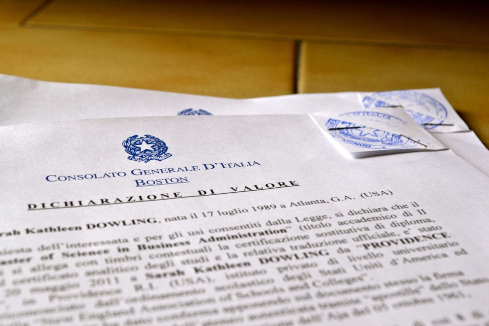 Получение образования и Dichiarazione di valore на территории Италии